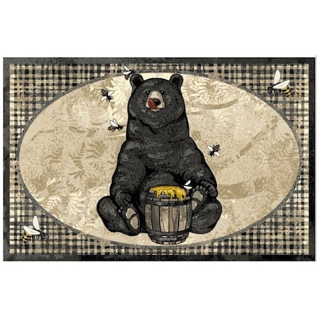 Sleep Ez 30 x 46 in. Honey Bear Area Rug Black SL3082683